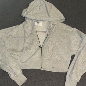 Aeropostale Gray Cropped Hoodie with Zip